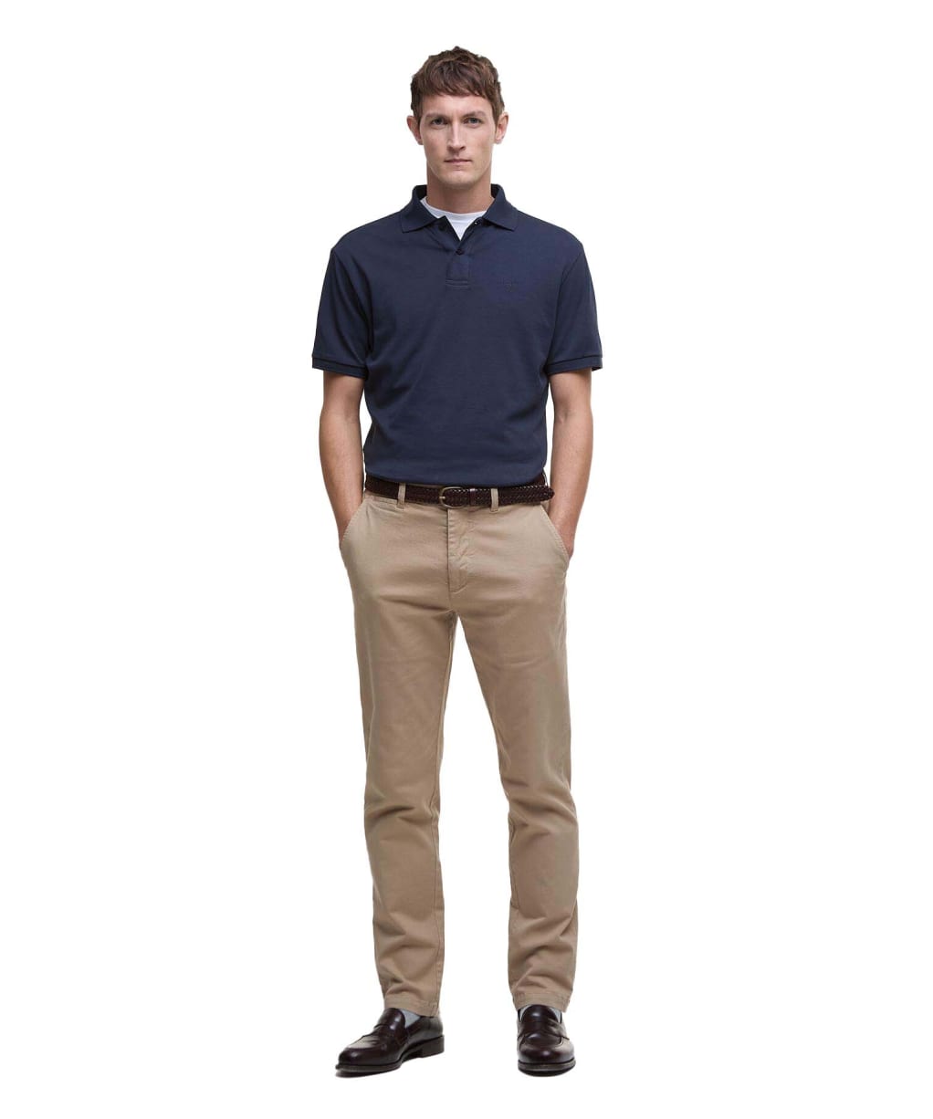 Men's Barbour Washed Stretch Twill Tailored Fit Trouser - Washed Stone