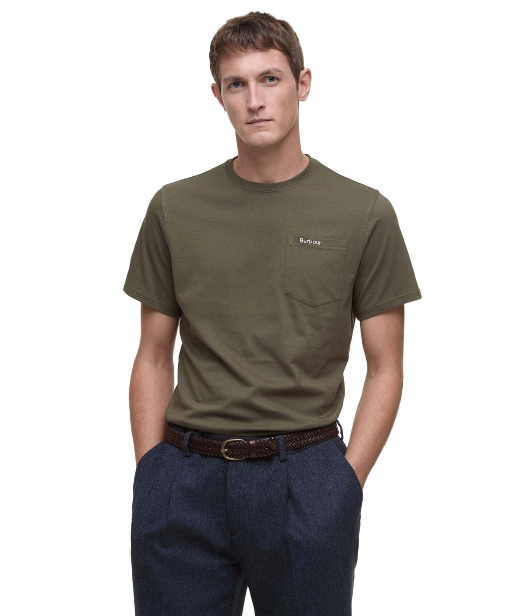 Men's Barbour Langdon Pocket T-Shirt - Uniform Green