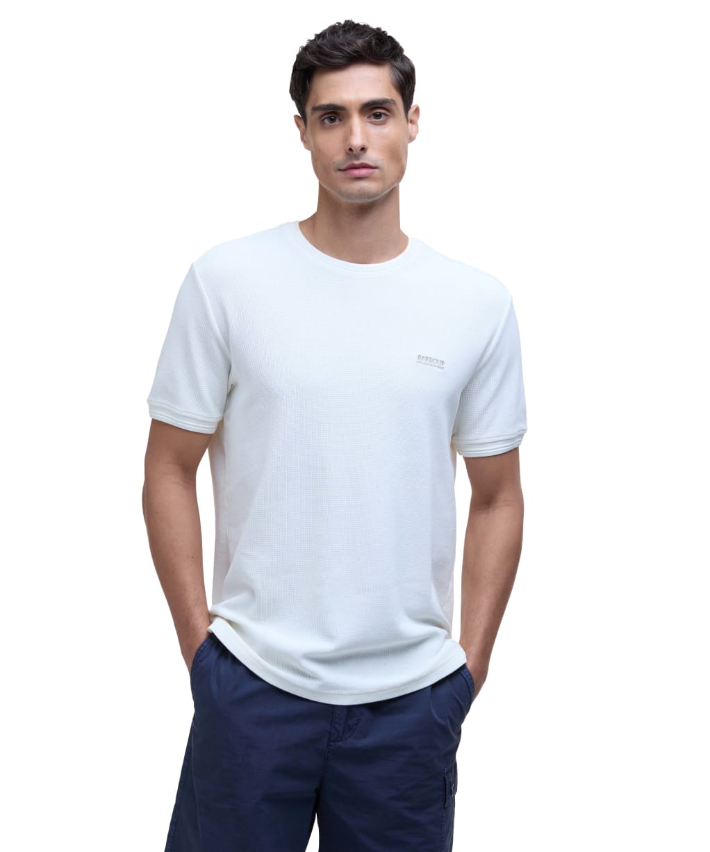 Men's Barbour International Charlie Textured T-Shirt - Whisper White