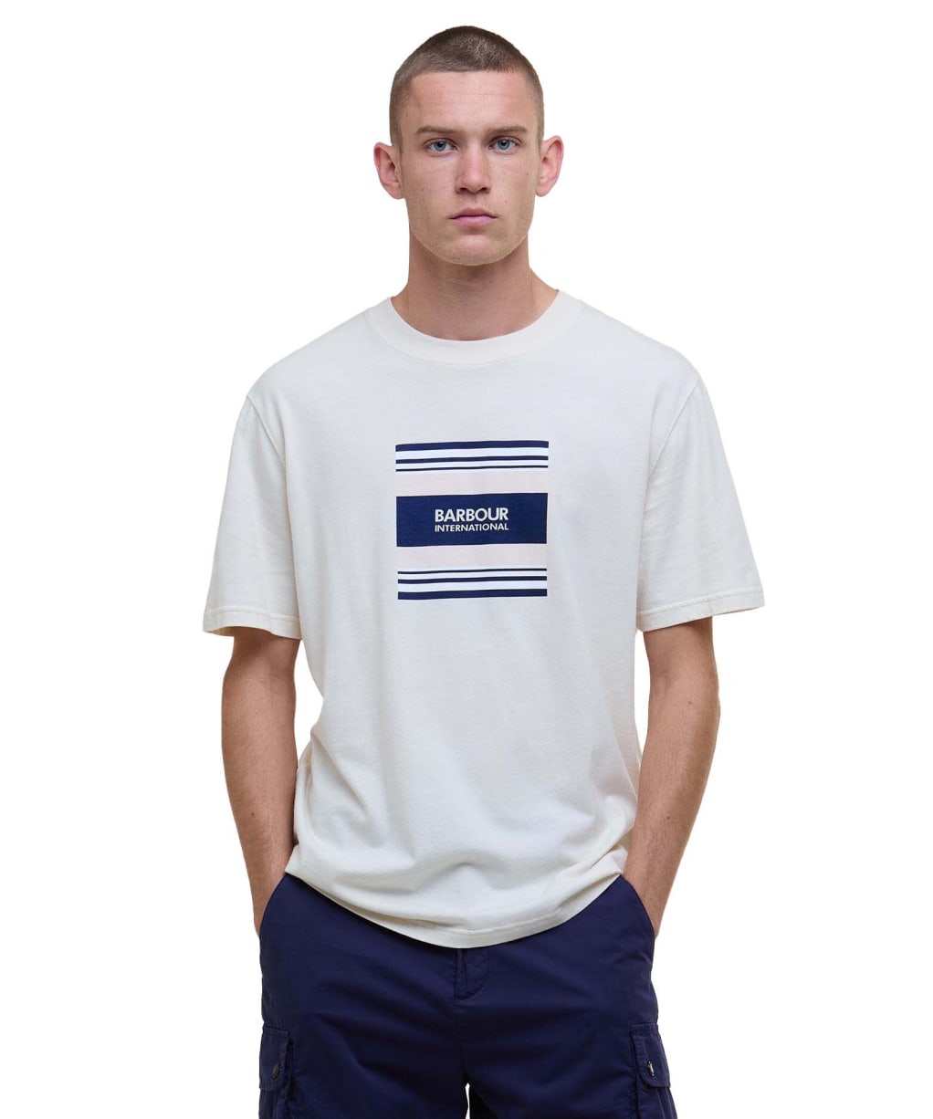 Men's Barbour International Garland Graphic Striped T-Shirt - Dove Grey