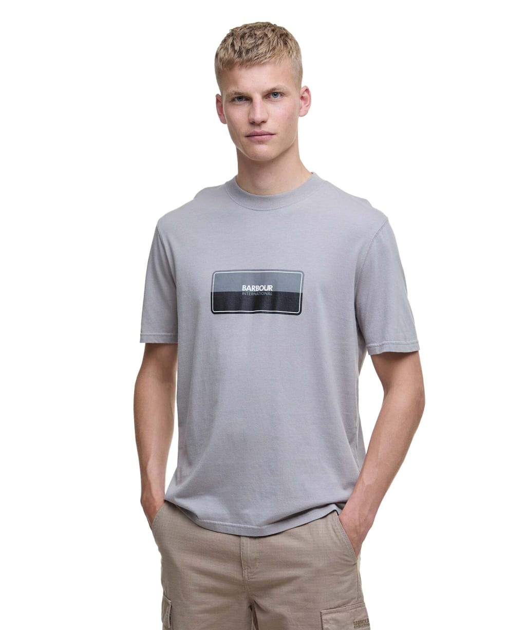Men's Barbour International Split Lozenge T-Shirt - Pale Slate