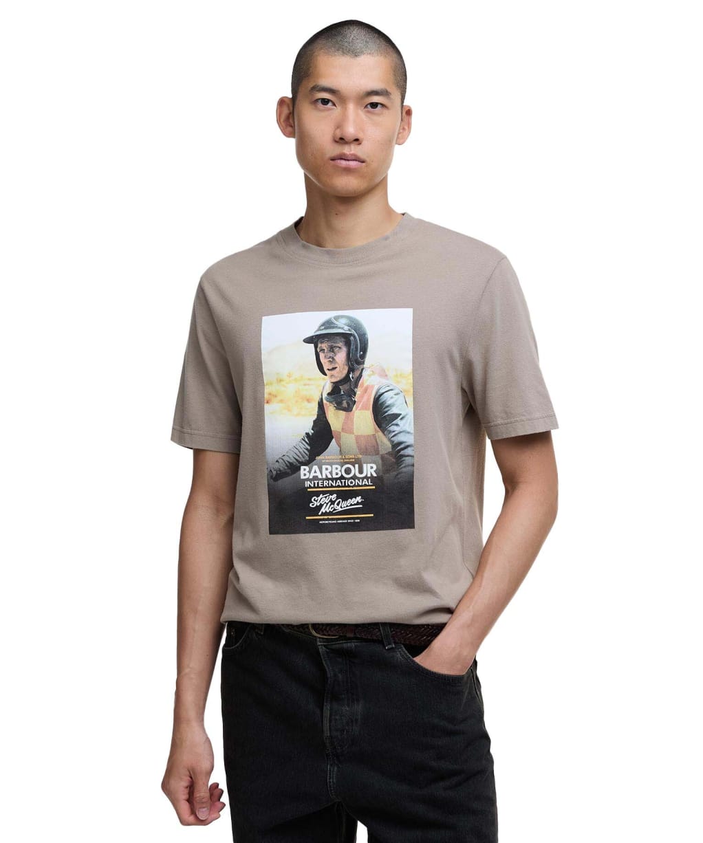 Men's Barbour International Nicholl Steve McQueen Graphic T-Shirt - Timberwolf