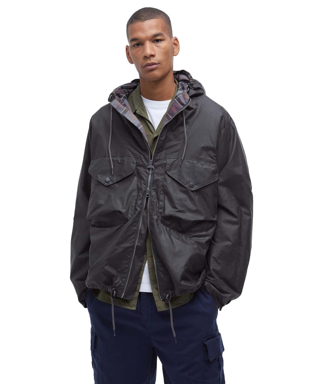 Men's Barbour Utility Sapper Waxed Jacket - Charcoal