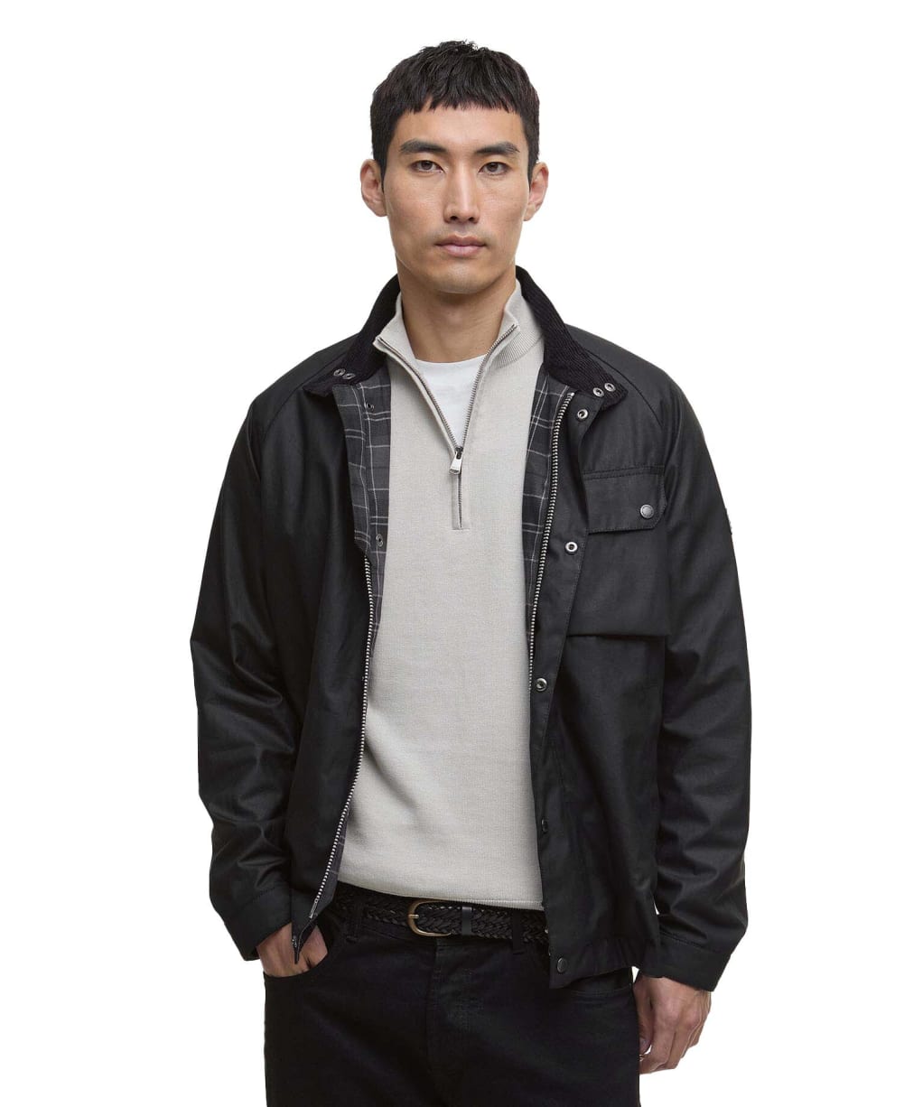 Men's Barbour International Lexton Waxed Jacket - Black