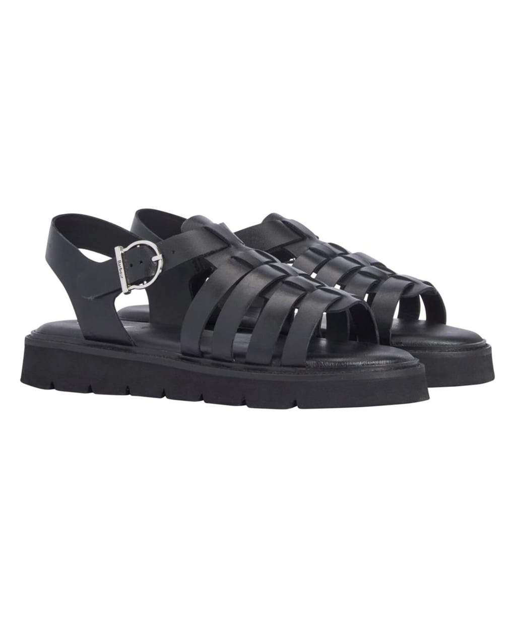Women's Barbour Otterburn Fisherman Sandal - Black