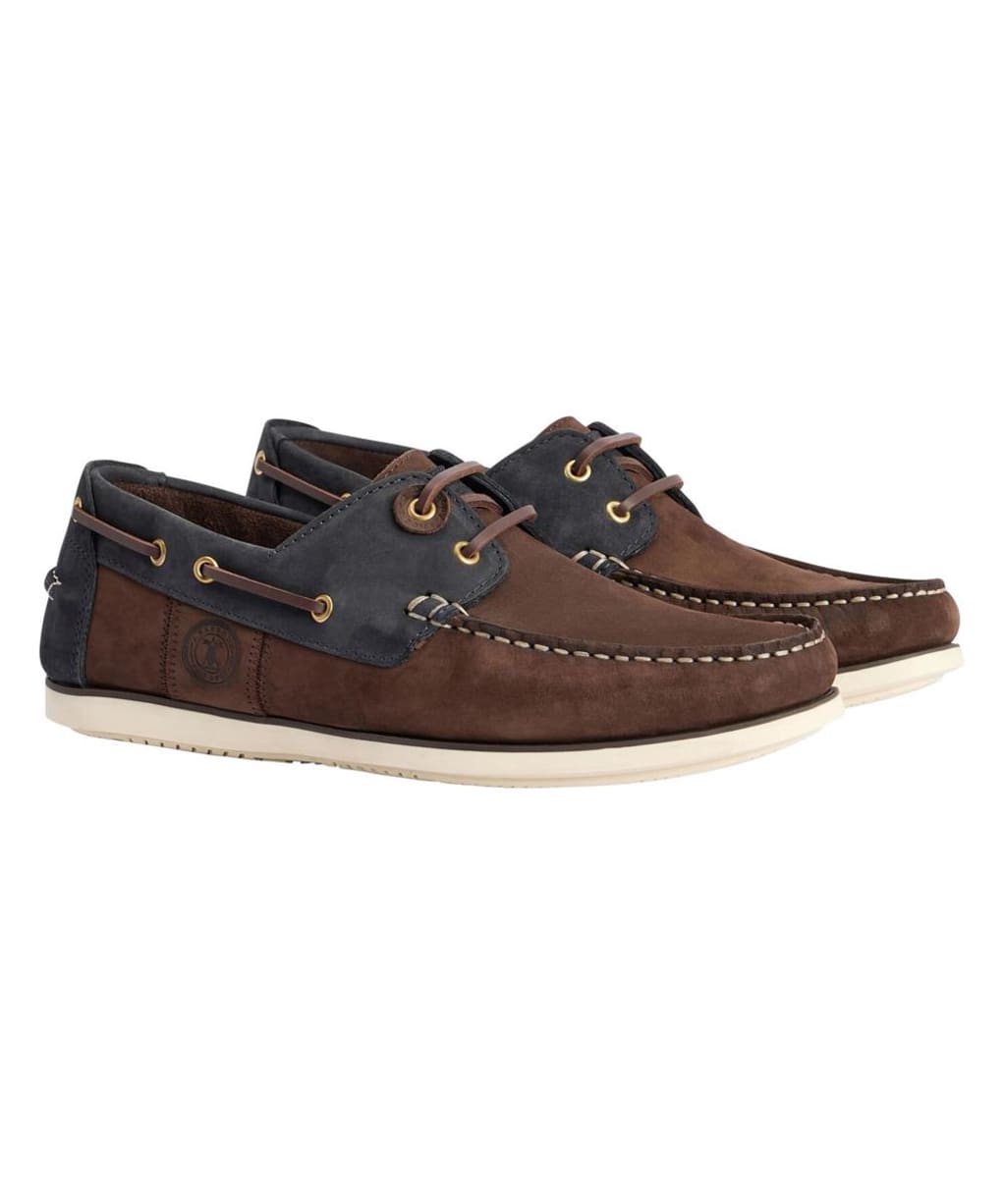 Men's Barbour Wake Boat Shoe - Brown / Navy