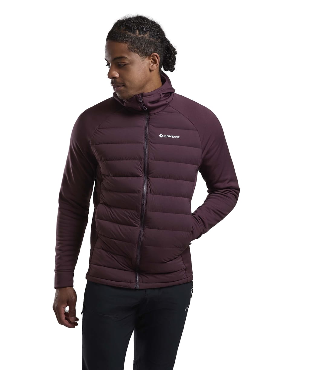 Men's Montane Composite Hooded Down Jacket - Dark Garnet