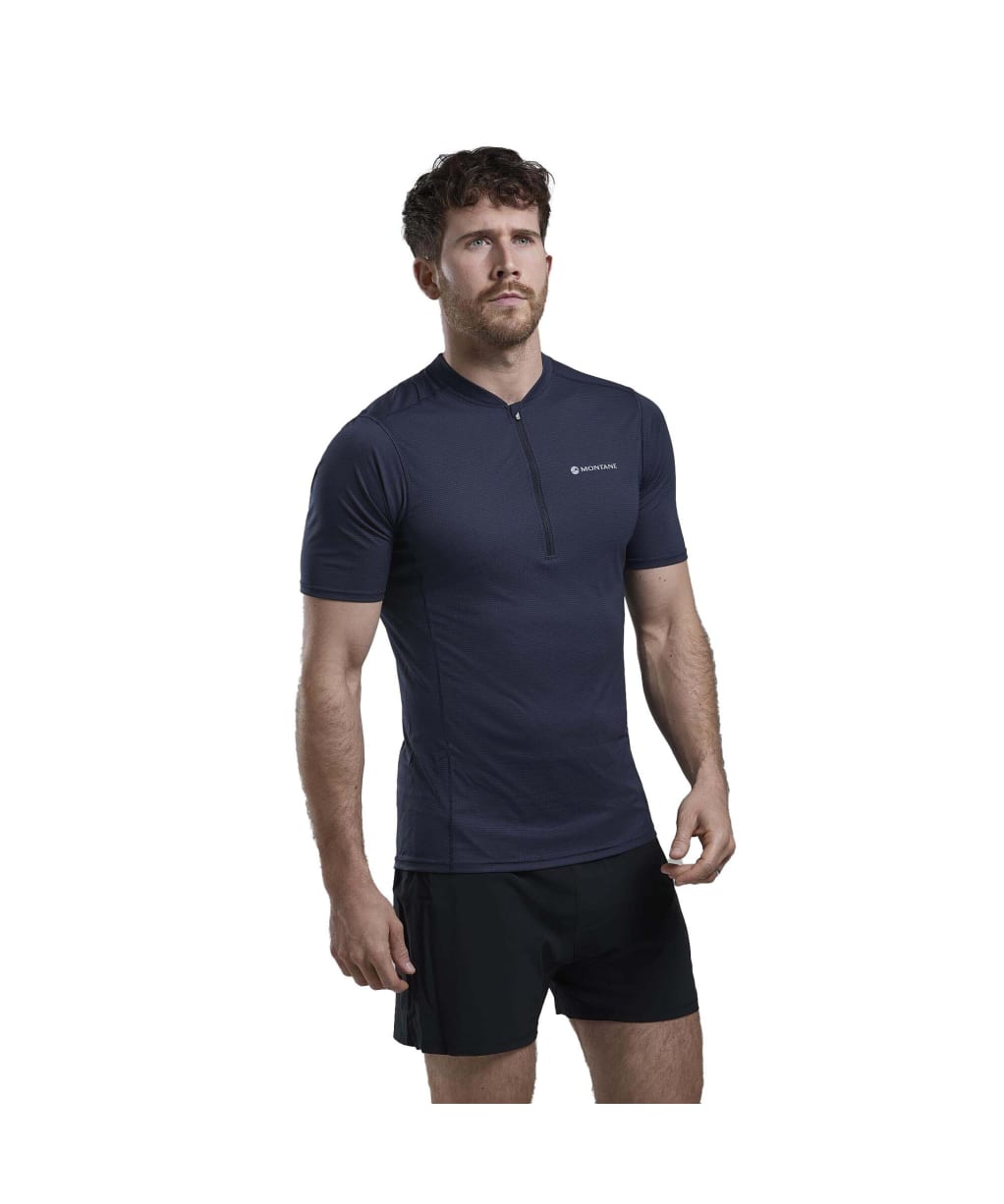 Men's Montane Dart Nano Zip T-Shirt - Eclipse Blue