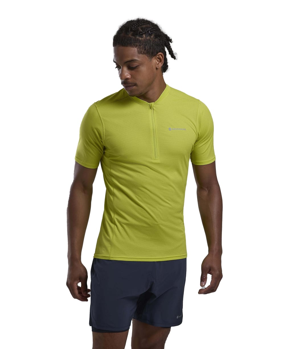 Men's Montane Dart Nano Zip T-Shirt - Citrus Spring