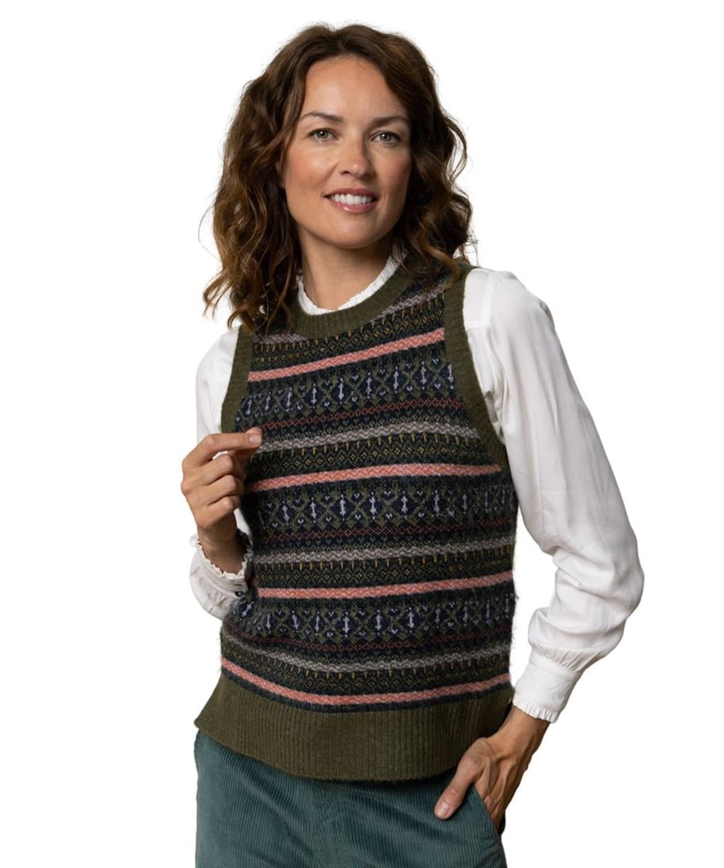 Women's Lily & Me Fairisle Jazz Knitted Tank Top - Olive