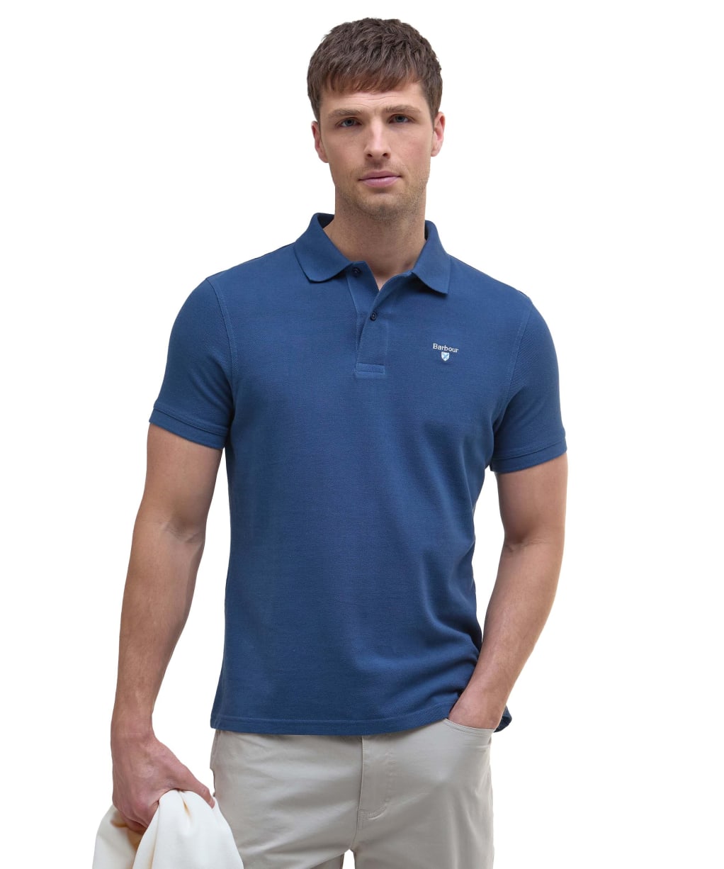 Men's Barbour Sports Polo 215G - Dark Denim
