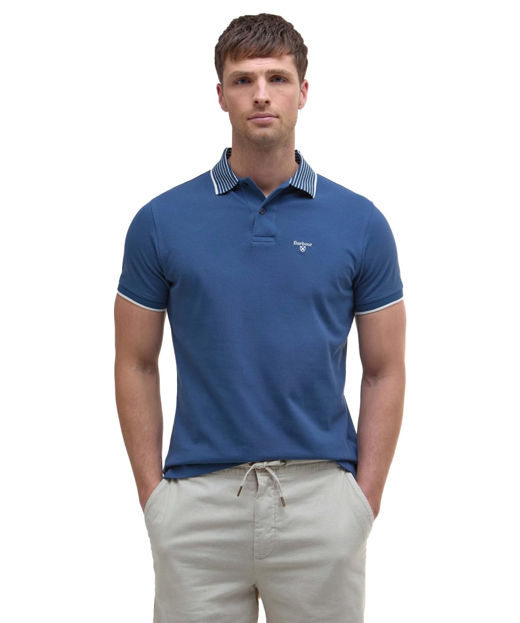Men's Barbour Denwick Polo Shirt - Dark Denim