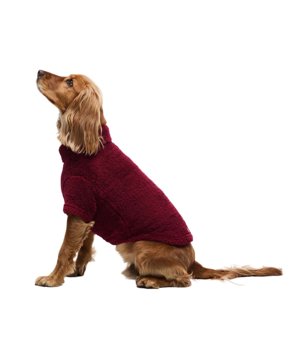 Barbour Brindle Fleece Dog Jumper - Red