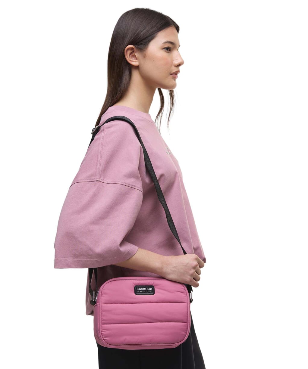 Women's Barbour International Monaco Quilt Crossbody Bag - Raspberry