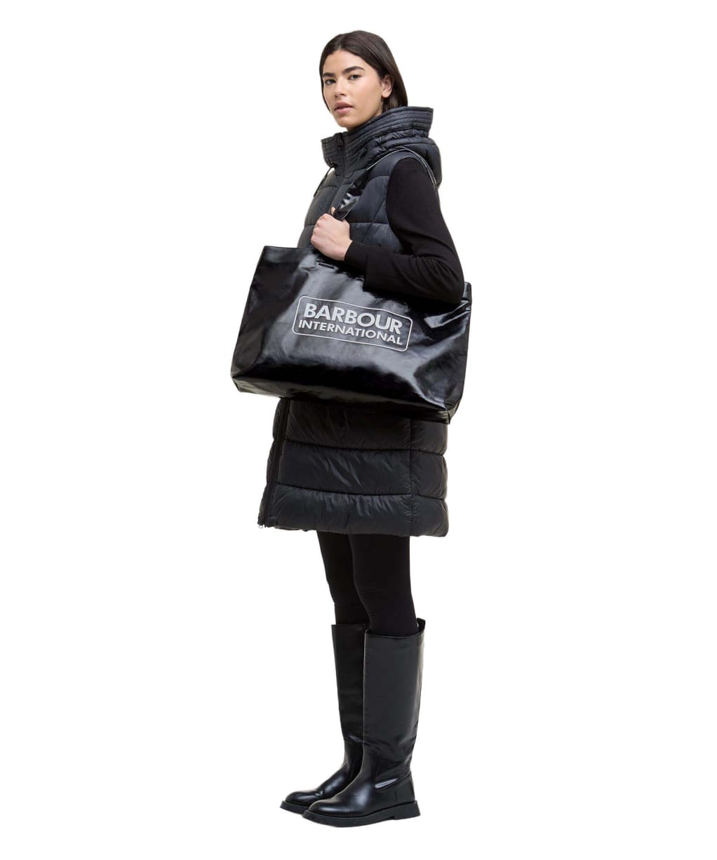Women's Barbour International High Shine Tote Bag - Black