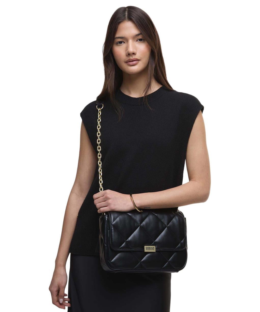 Women's Barbour International Soft Quilt Shoulder Bag - Black