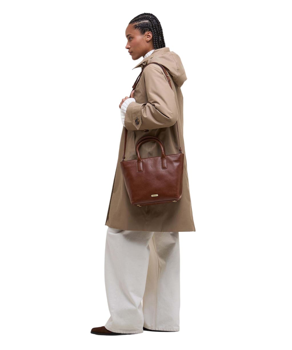 Women's Barbour Birch Leather Tote Bag - Brown