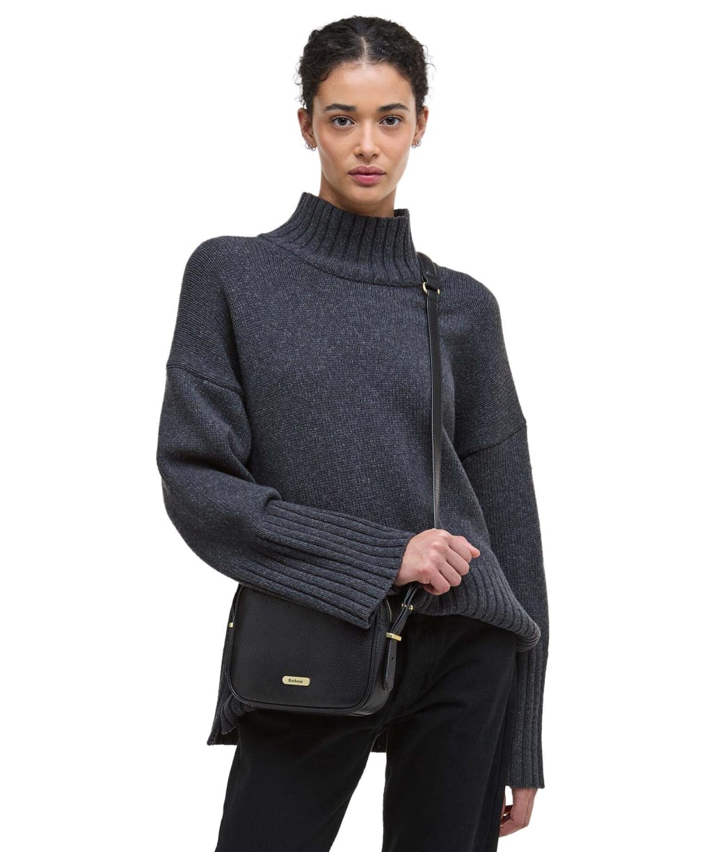 Women's Barbour Daphne Leather Crossbody Bag - Black