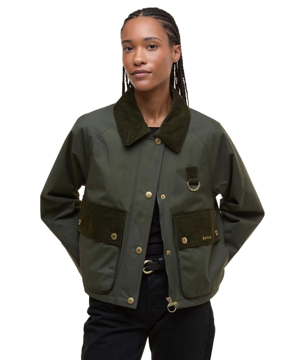 Women's Barbour Phoebe Casual Jacket - Olive / Brown