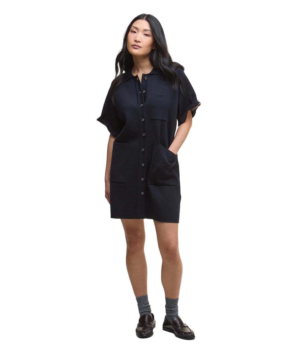 Women's Barbour Grace Knitted Mini Dress - Navy