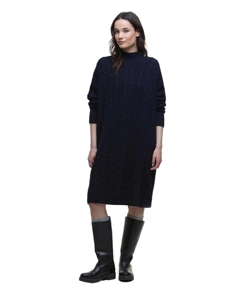 Women's Barbour Belford Knitted Mini Dress - Navy
