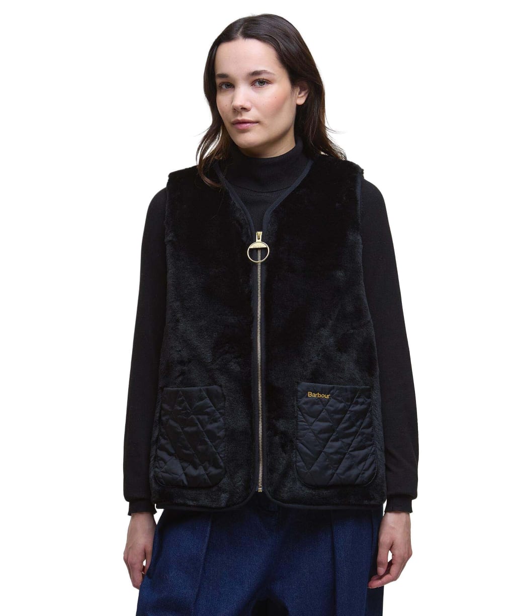Women's Barbour Karin Faux Fur Gilet - Black