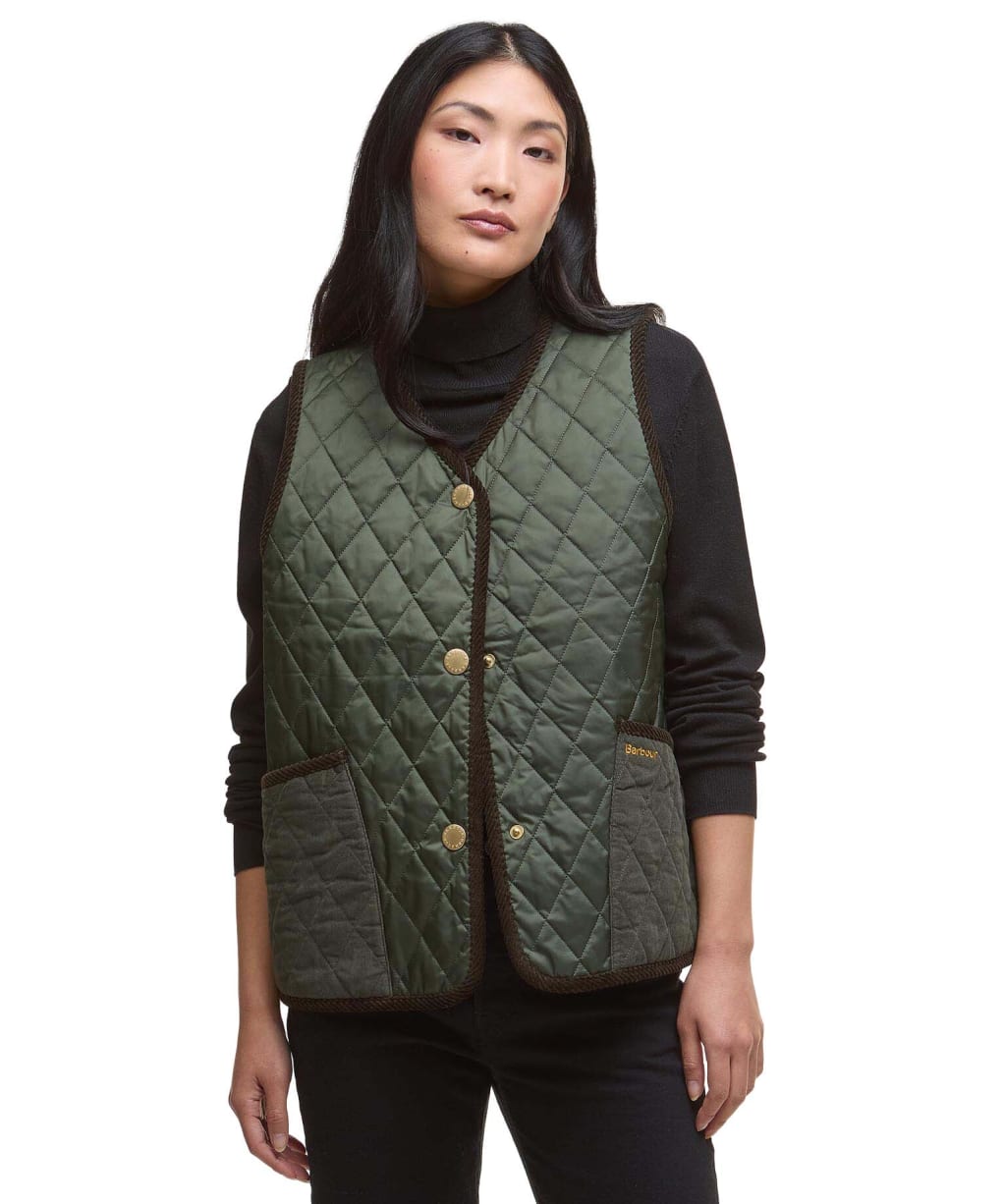 Women's Barbour Enid Gilet - Olive / Ancient Tartan