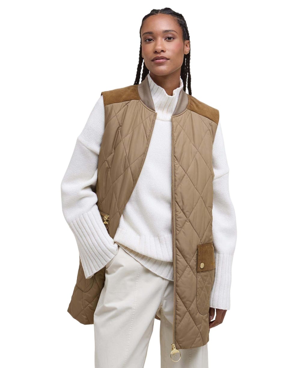 Women's Barbour Lydia Gilet - Military Brown / Ancient Tartan