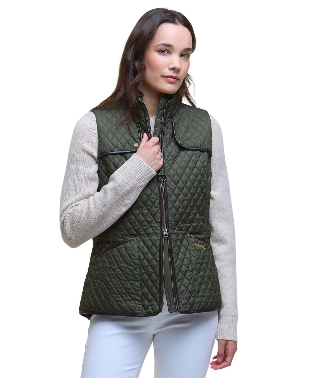 Women's Barbour Dahlia Quilted Gilet - Olive