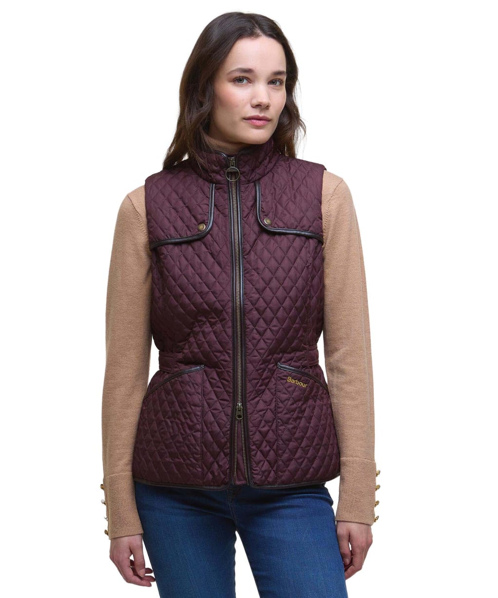Women's Barbour Dahlia Quilted Gilet - Black Cherry