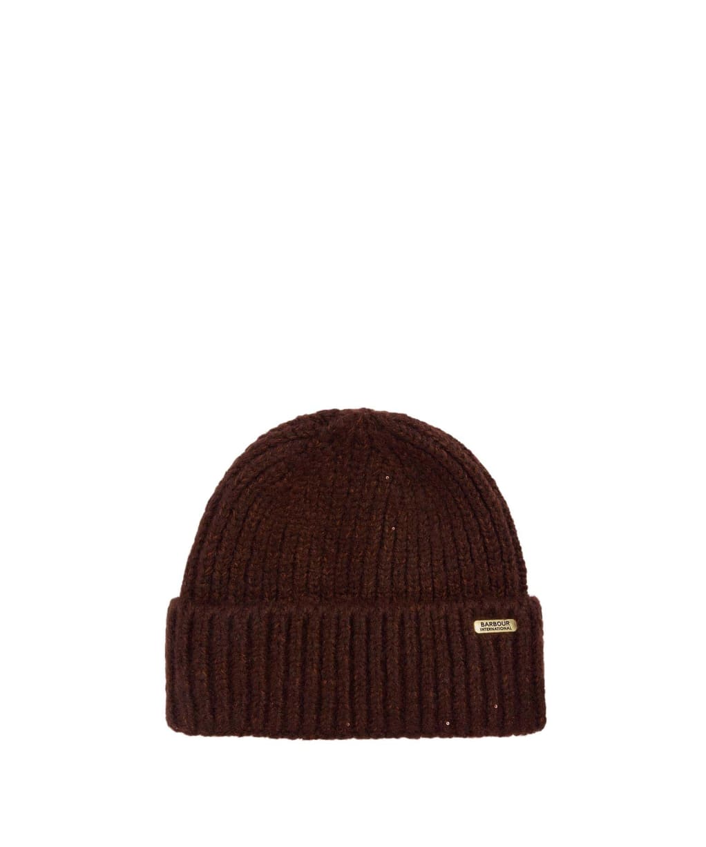 Women's Barbour International Aria Beanie Hat - Chocolate