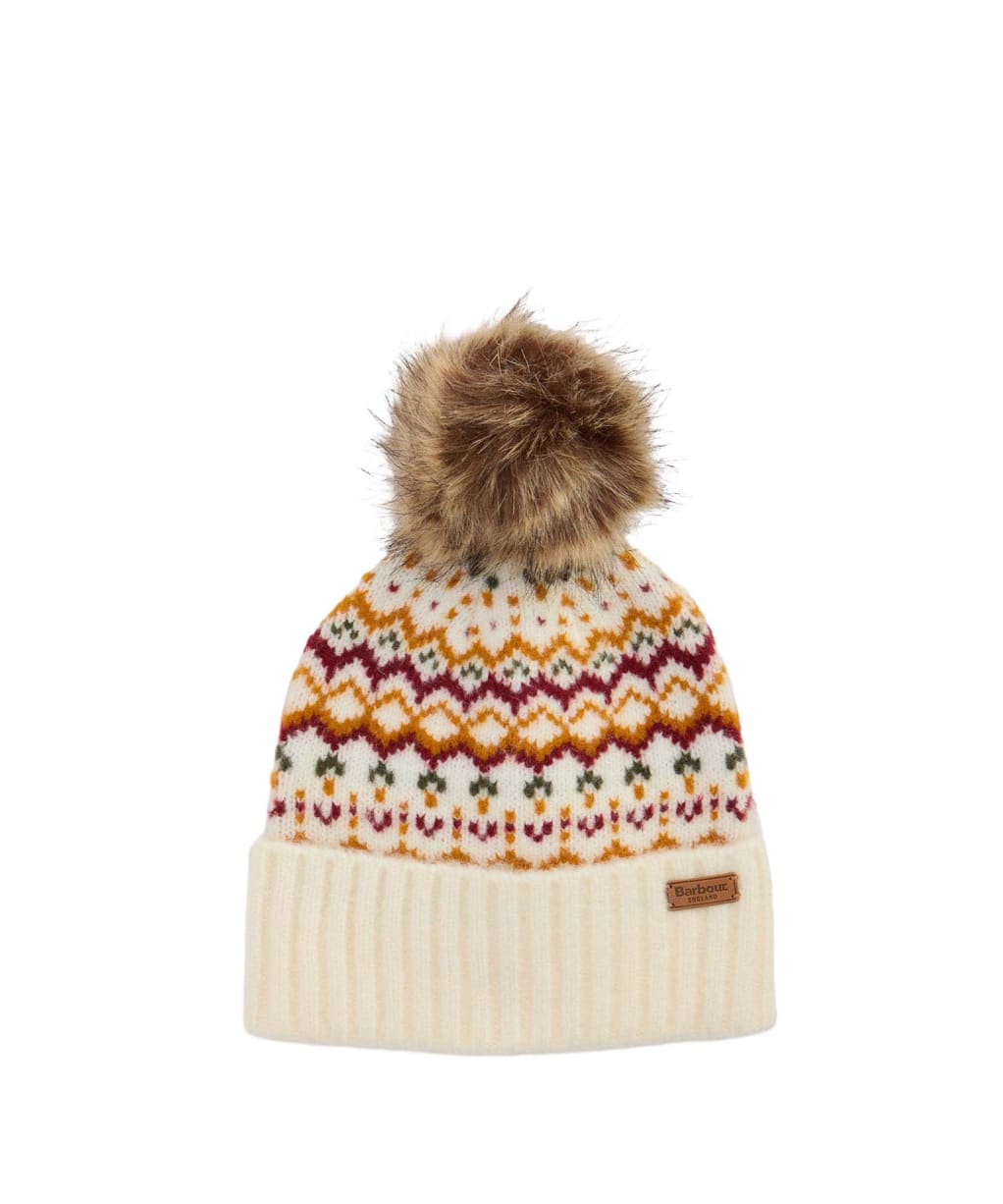 Women's Barbour Kingsford Fair Isle Beanie Hat - Cloud
