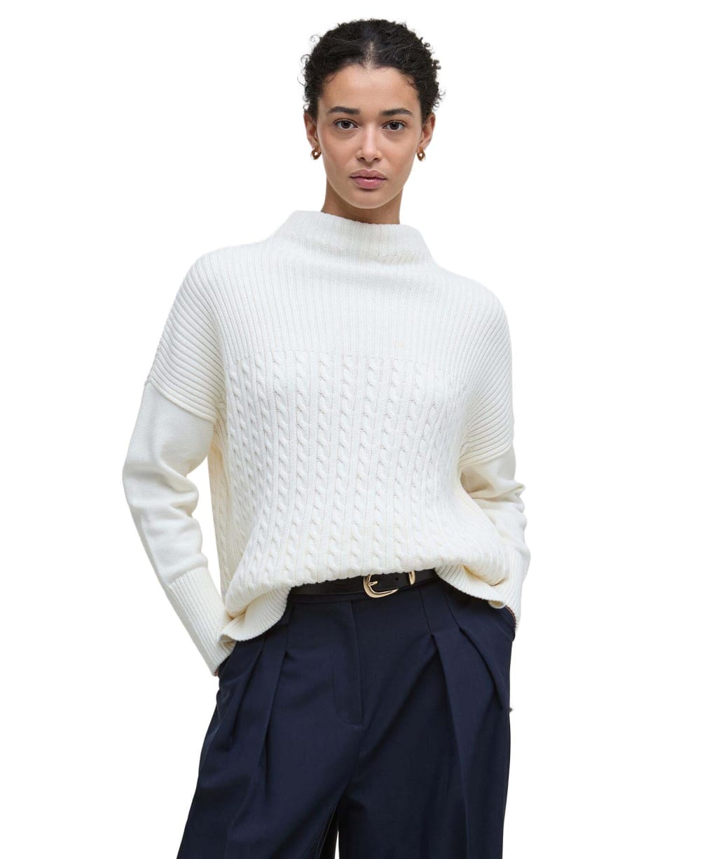 Women’s Barbour Stitch Guernsey Cape Jumper - Ecru