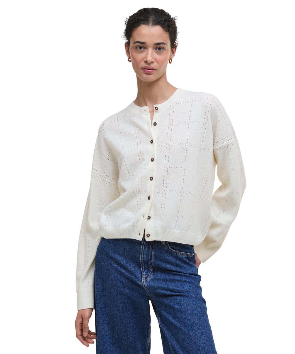 Women's Barbour Blakely Knitted Cardigan - Cloud