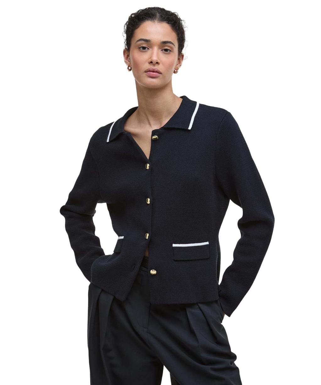 Women's Barbour Colleen Knitted Cardigan - Dark Navy