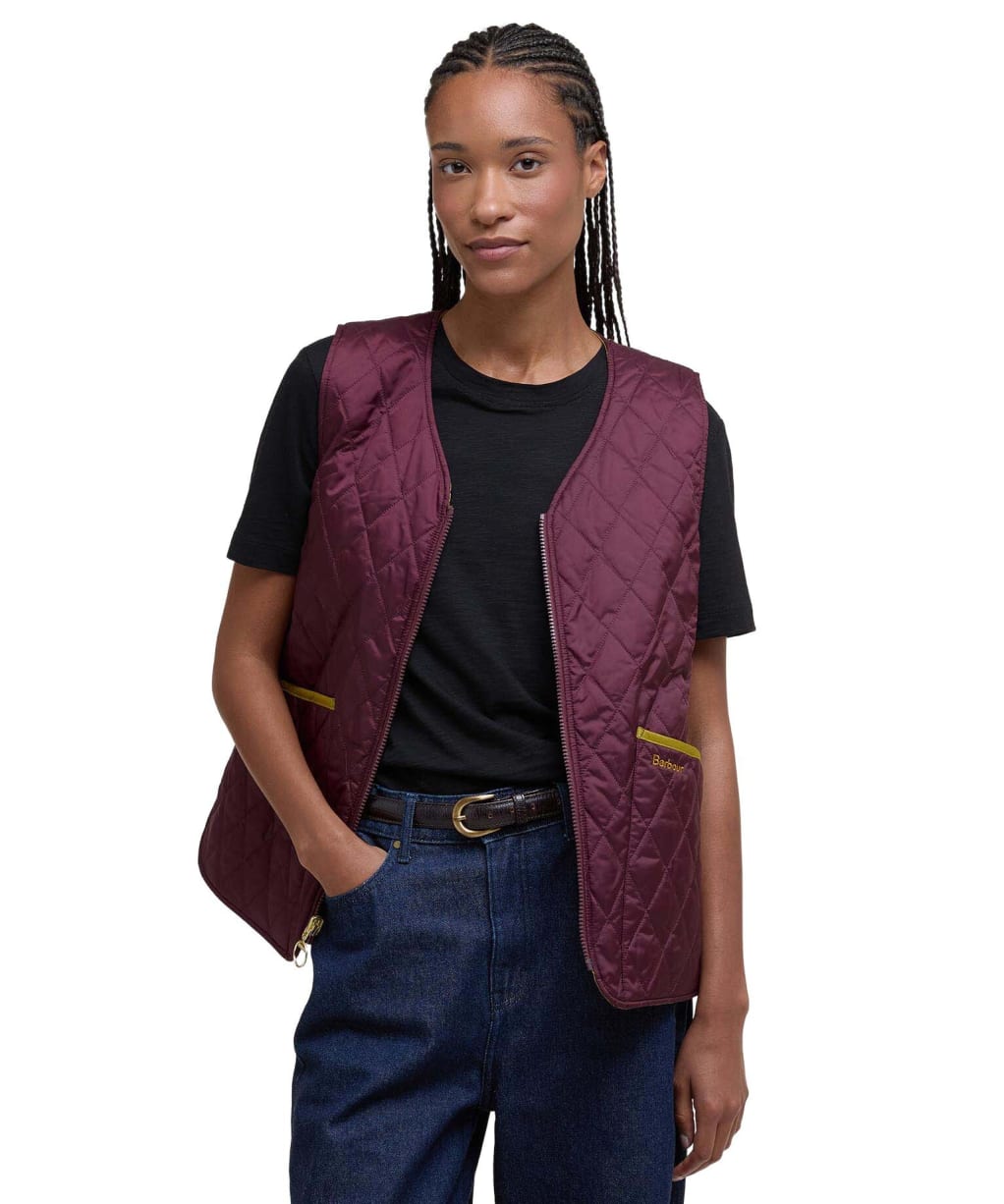 Women's My Barbour Reversible Liner - Aubergine / Pollen
