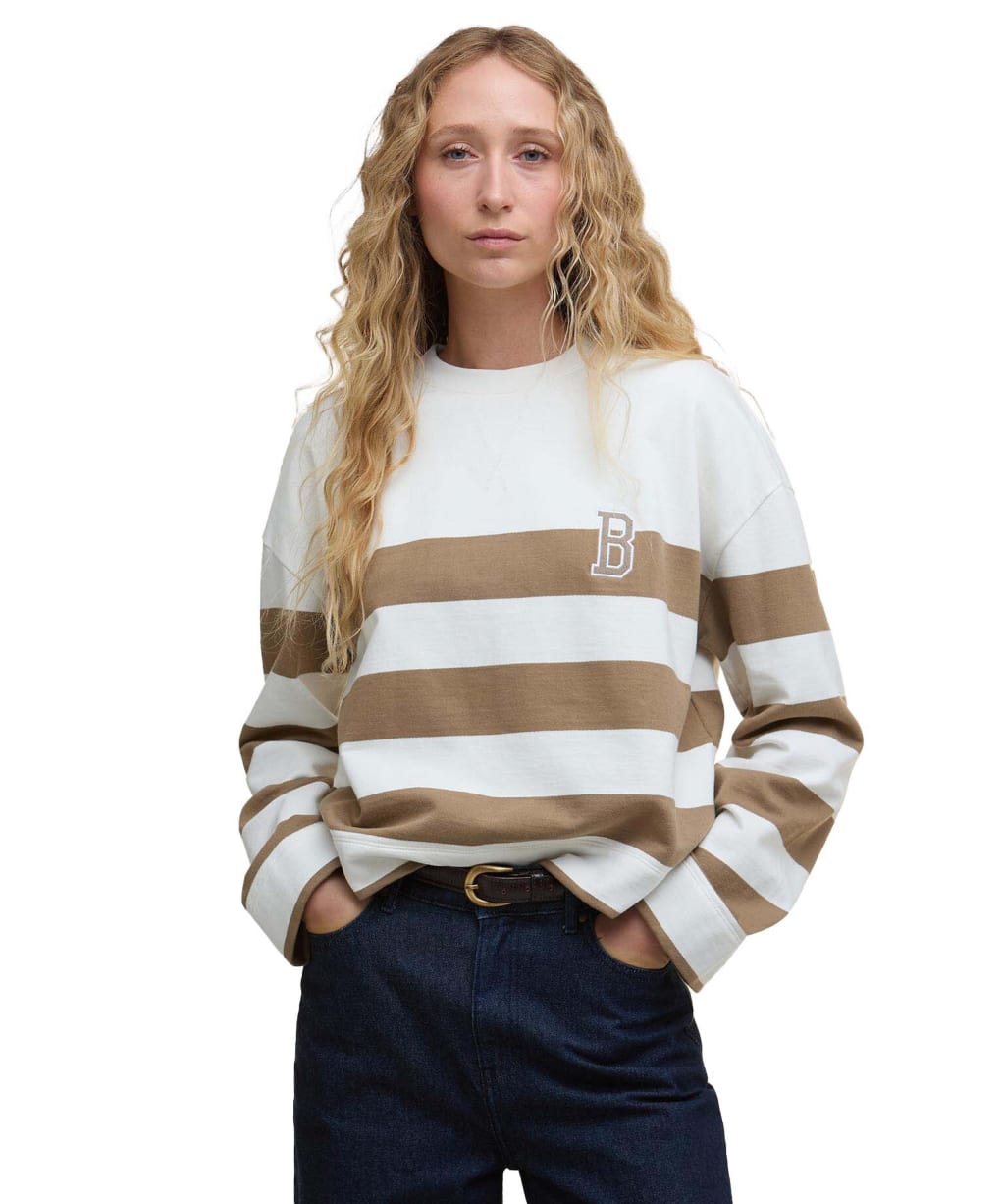 Women's Barbour Faye Sweatshirt - MILITARY BROWN S