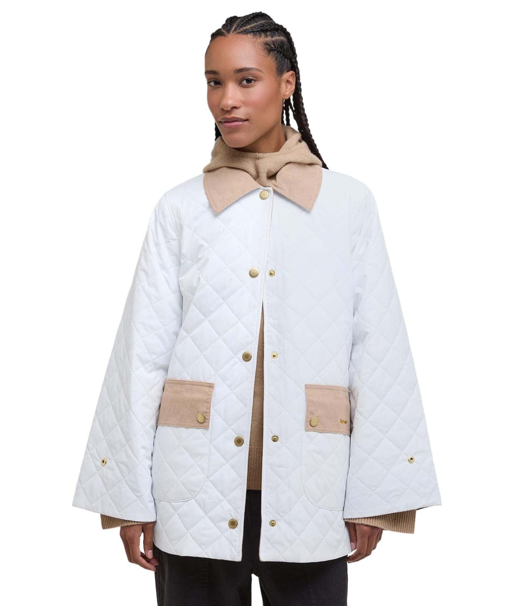 Women's Barbour Corinne Quilted Jacket - LINEN WHITE/ANCI