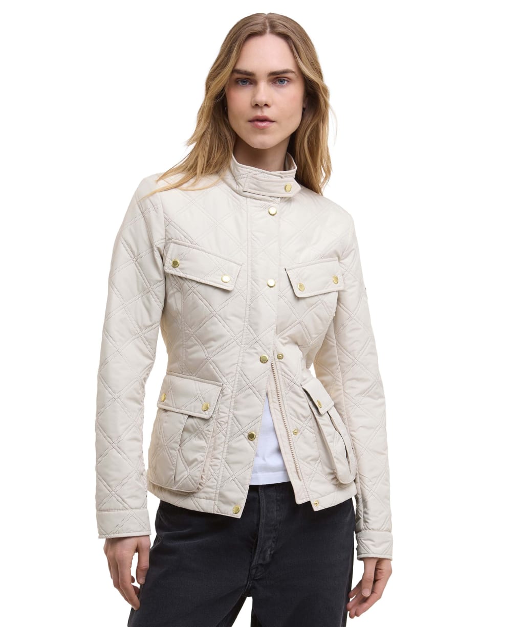 Women's Barbour International Halsey Quilted Jacket - JASMINE/DUSKY KH