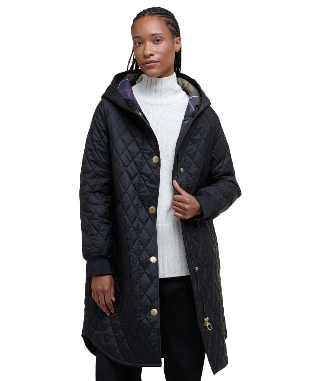 Women's Barbour Hilary Quilted Jacket - Black / Classic Tartan