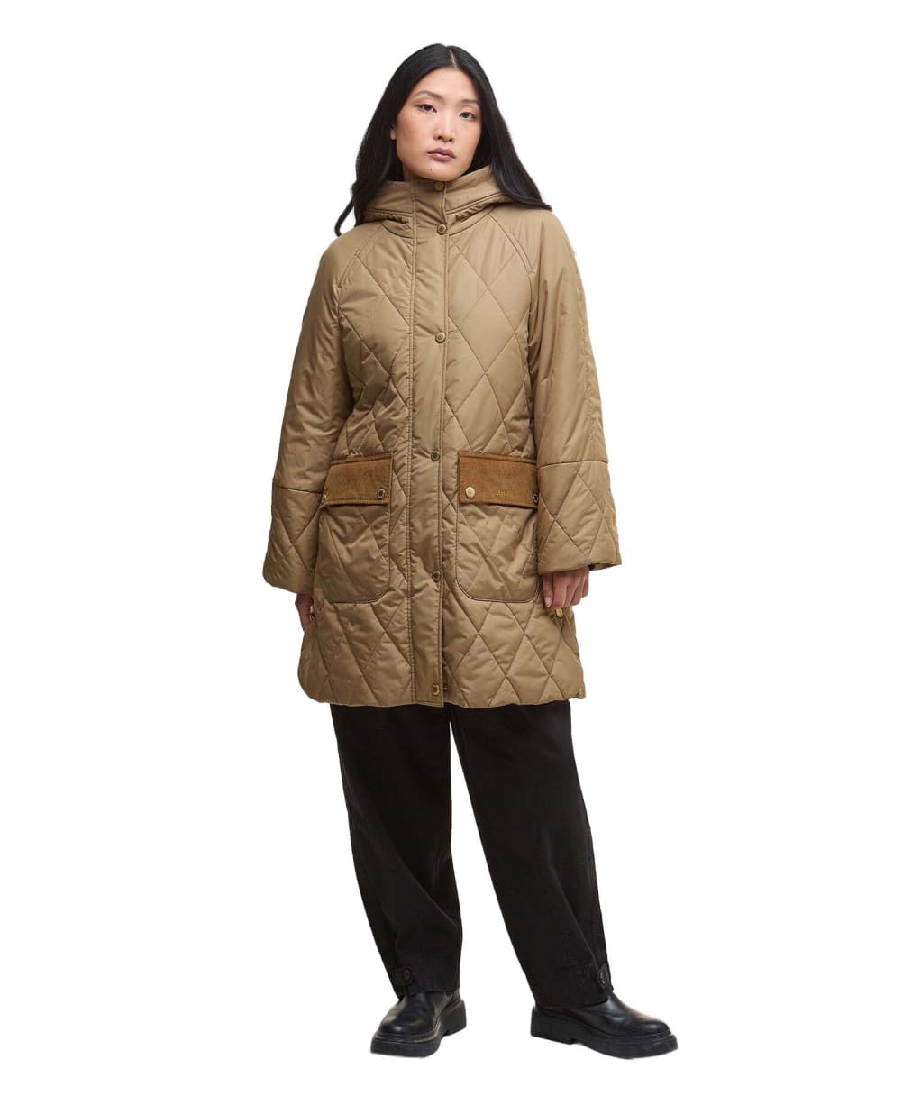 Women's Barbour Elspeth Quilted Jacket - Military Brown / Ancient Tartan