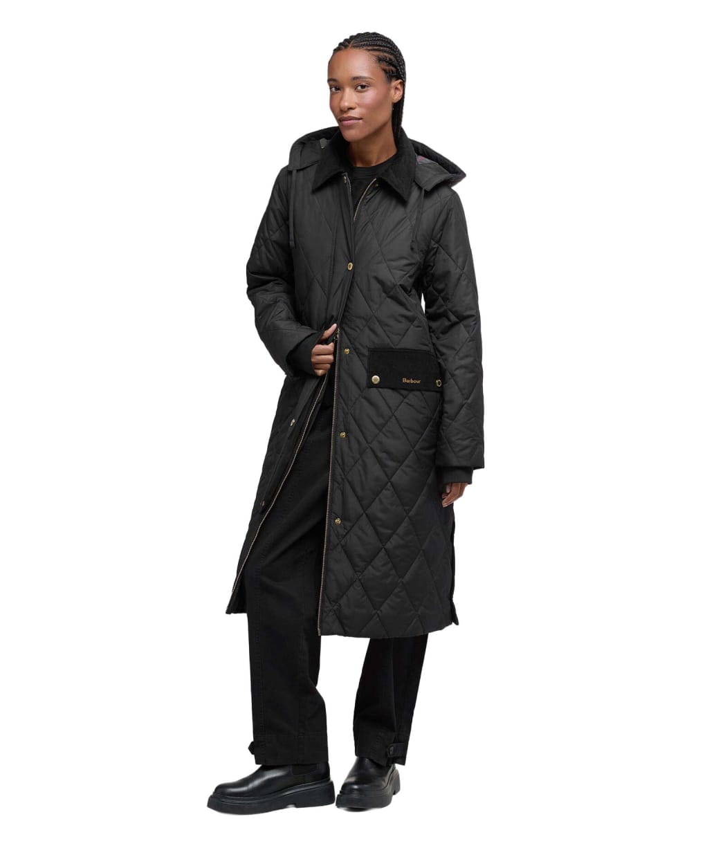 Women's Barbour Meredith Quilted Jacket - Black / Classic Tartan