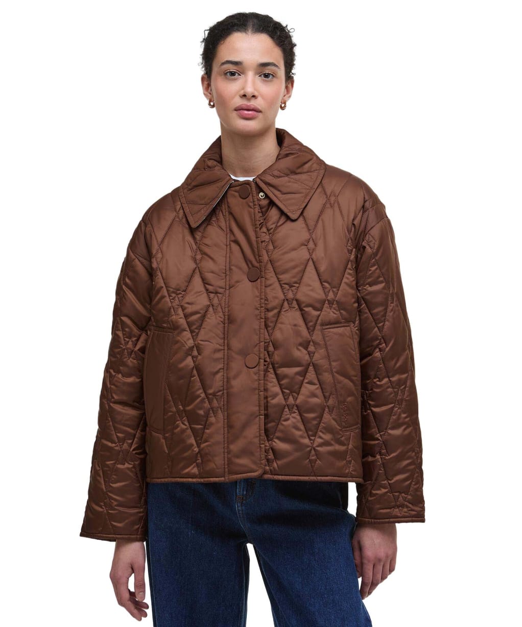 Women's Barbour Bernadette Quilted Jacket - Vicuna / Hessian Tartan