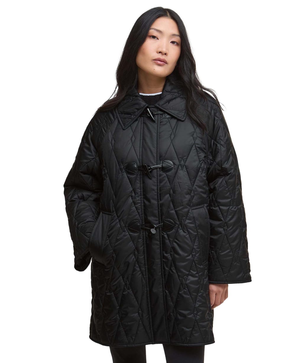 Women's Barbour Cosette Quilted Jacket - Black / Onyx Tartan