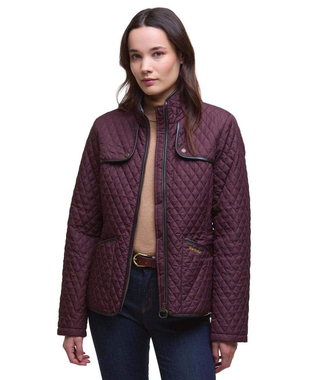 Women's Barbour Dahlia Quilted Jacket - Black Cherry
