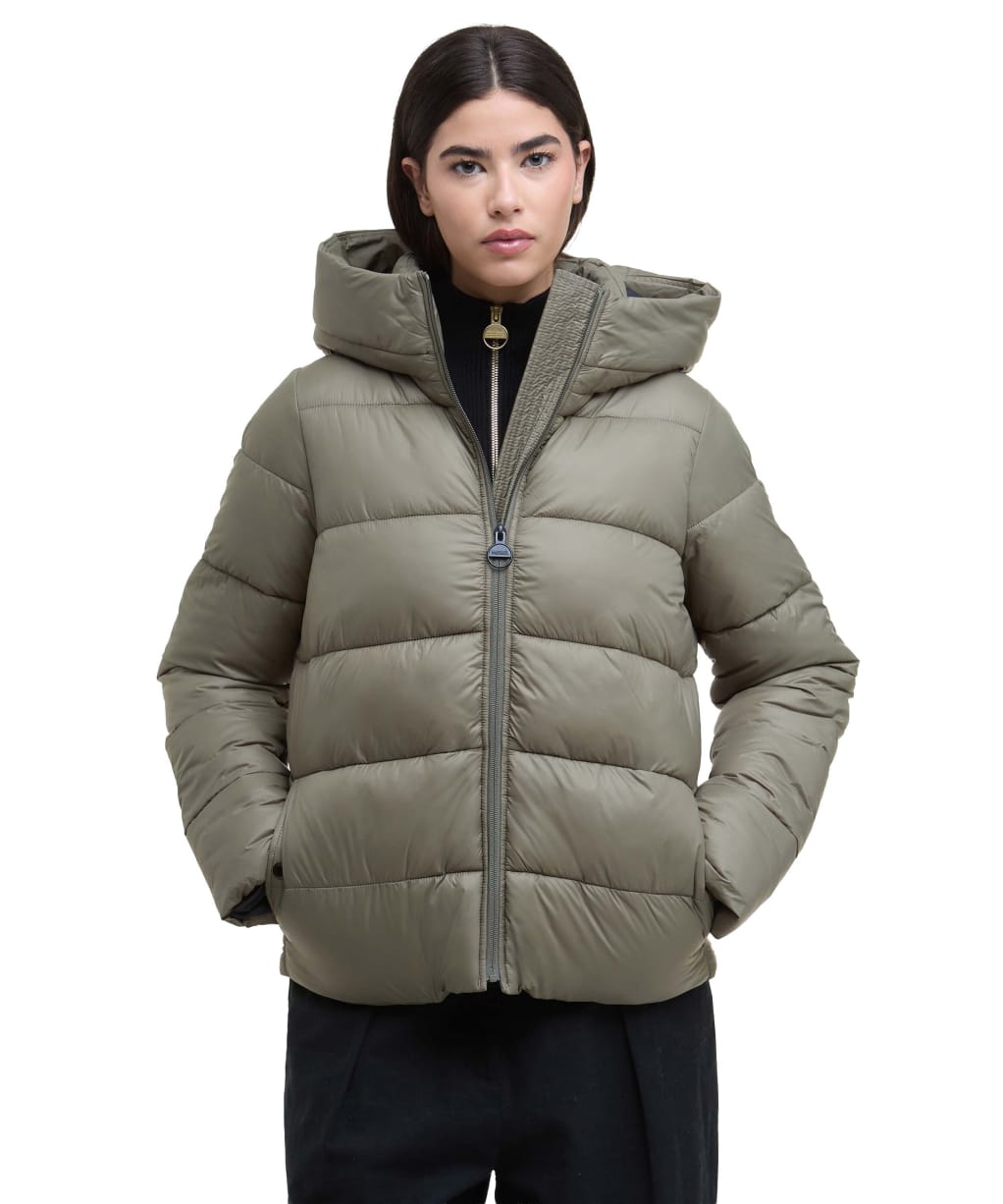 Women's Barbour International Olivios Puffer Jacket - Dusky Khaki