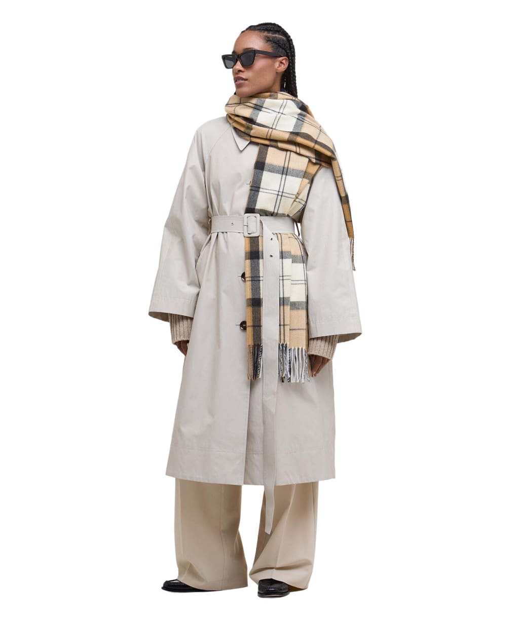 Women's Barbour Hailes Tartan Scarf - Hessian Navy