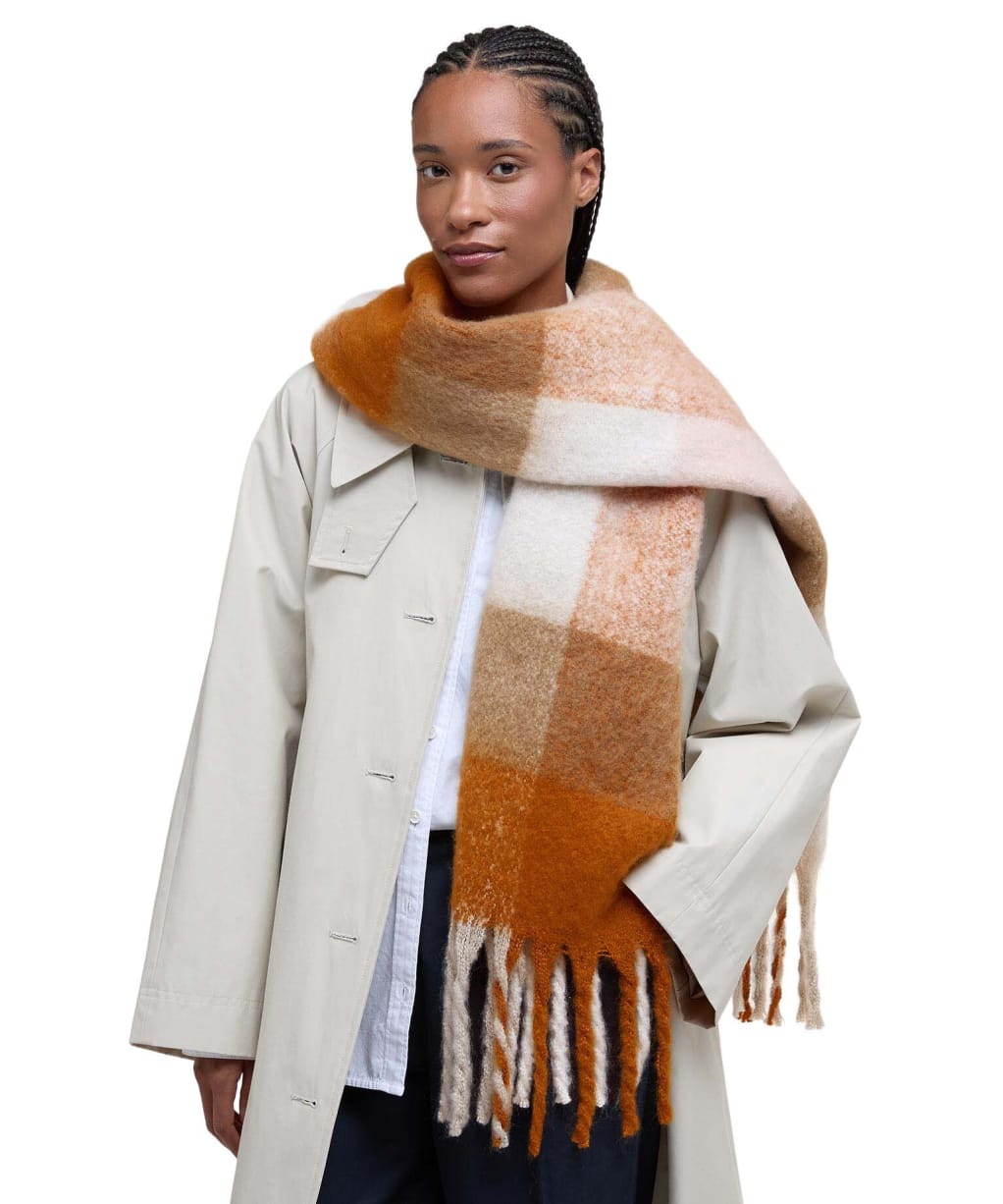 Women's Barbour Marie Scarf - Mustard Check