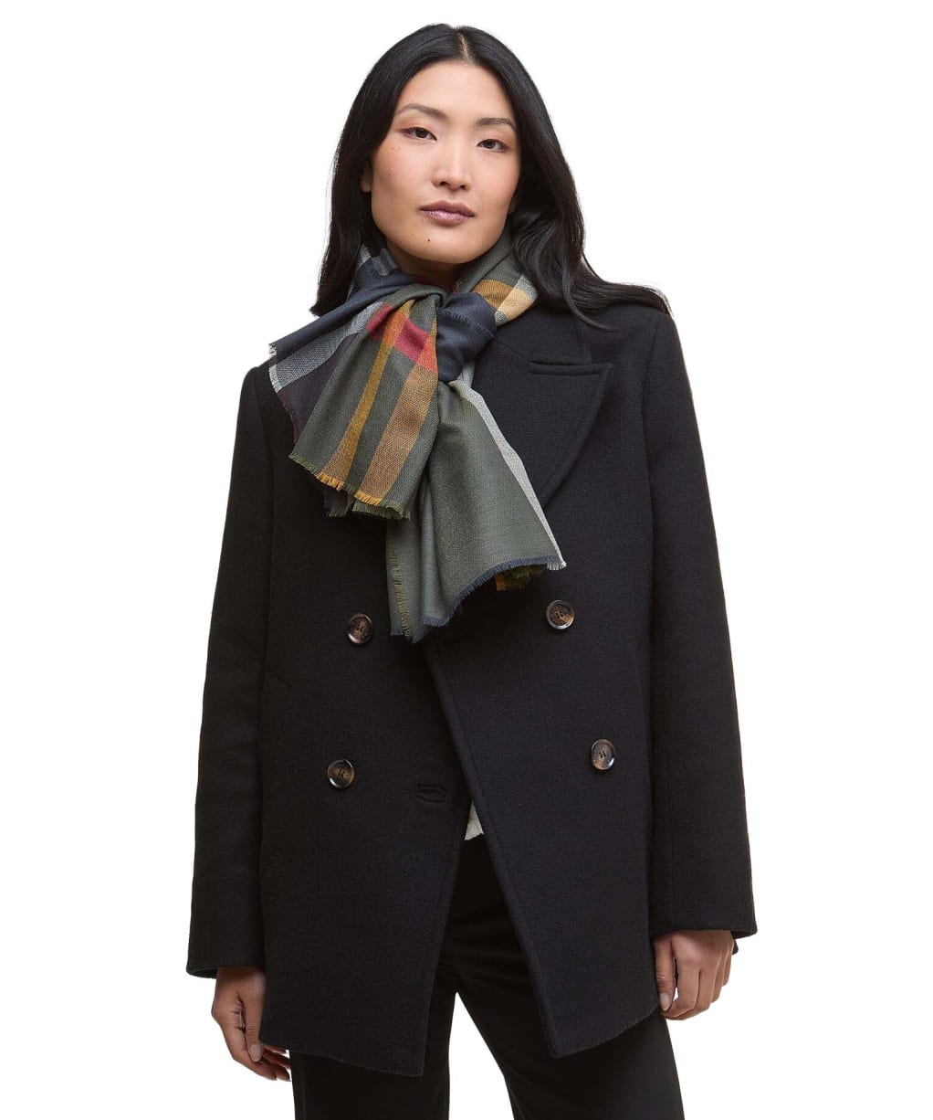 Women's Barbour Saffron Tartan Scarf - Classic Tartan