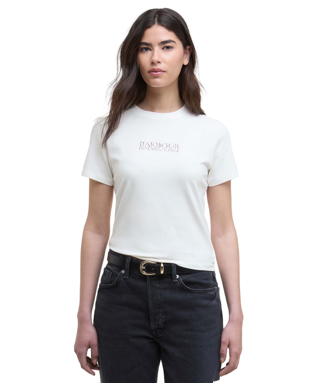 Women's Barbour International Harley T-Shirt - Off White